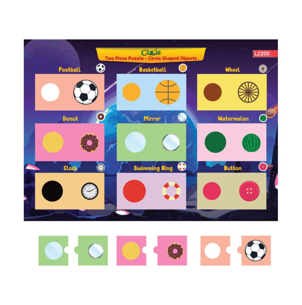 Shapes Level 1 Educational Activity Kit | Circle, Triangle, Square | Shapes Scenery | Two Piece Puzzle 6 Website 1 25 Shapes 13 1