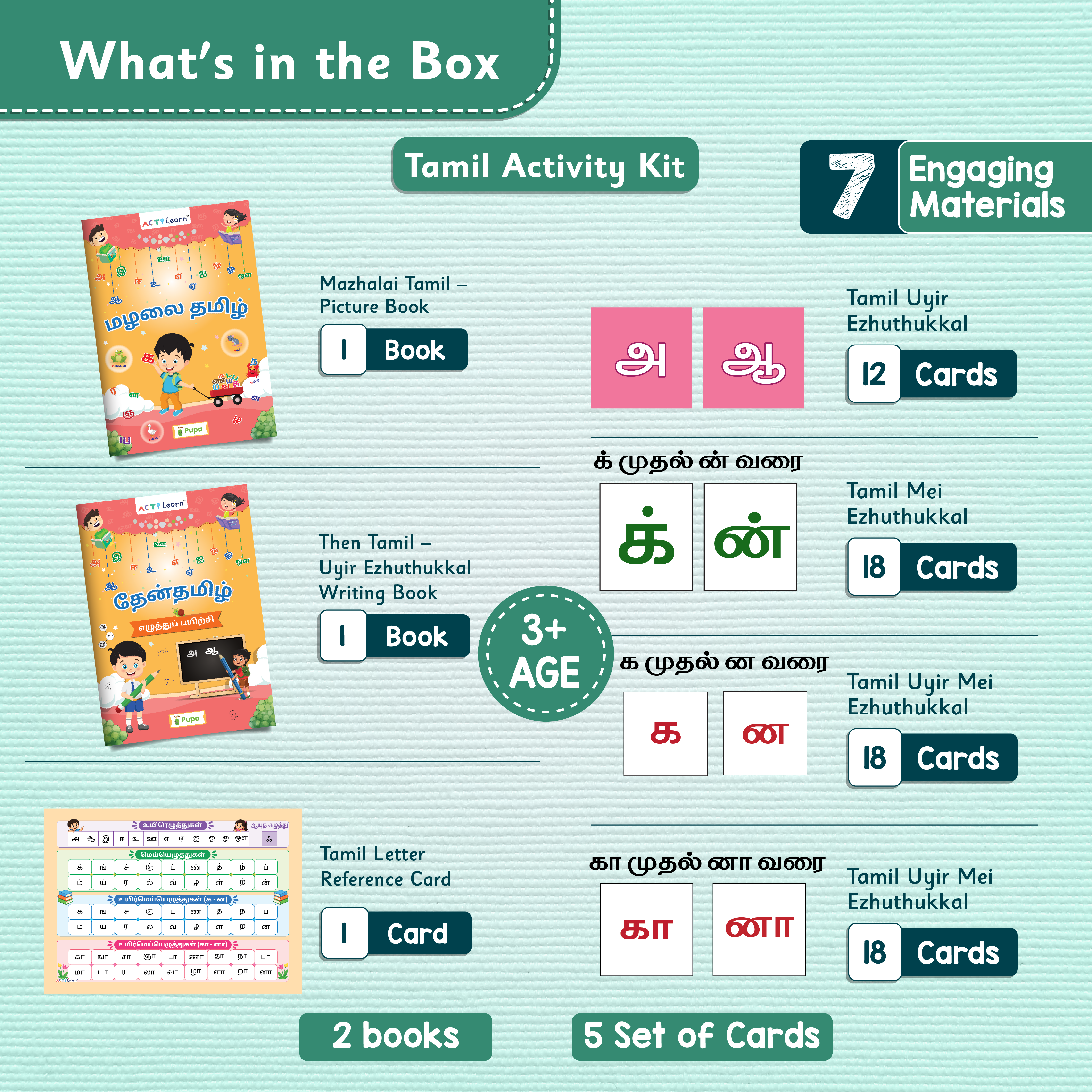 Tamil Activity Kit for Kindergarteners – Book, Flashcards and Writing Practice 6 Actilearn-Tamil-Activity-Kit_2